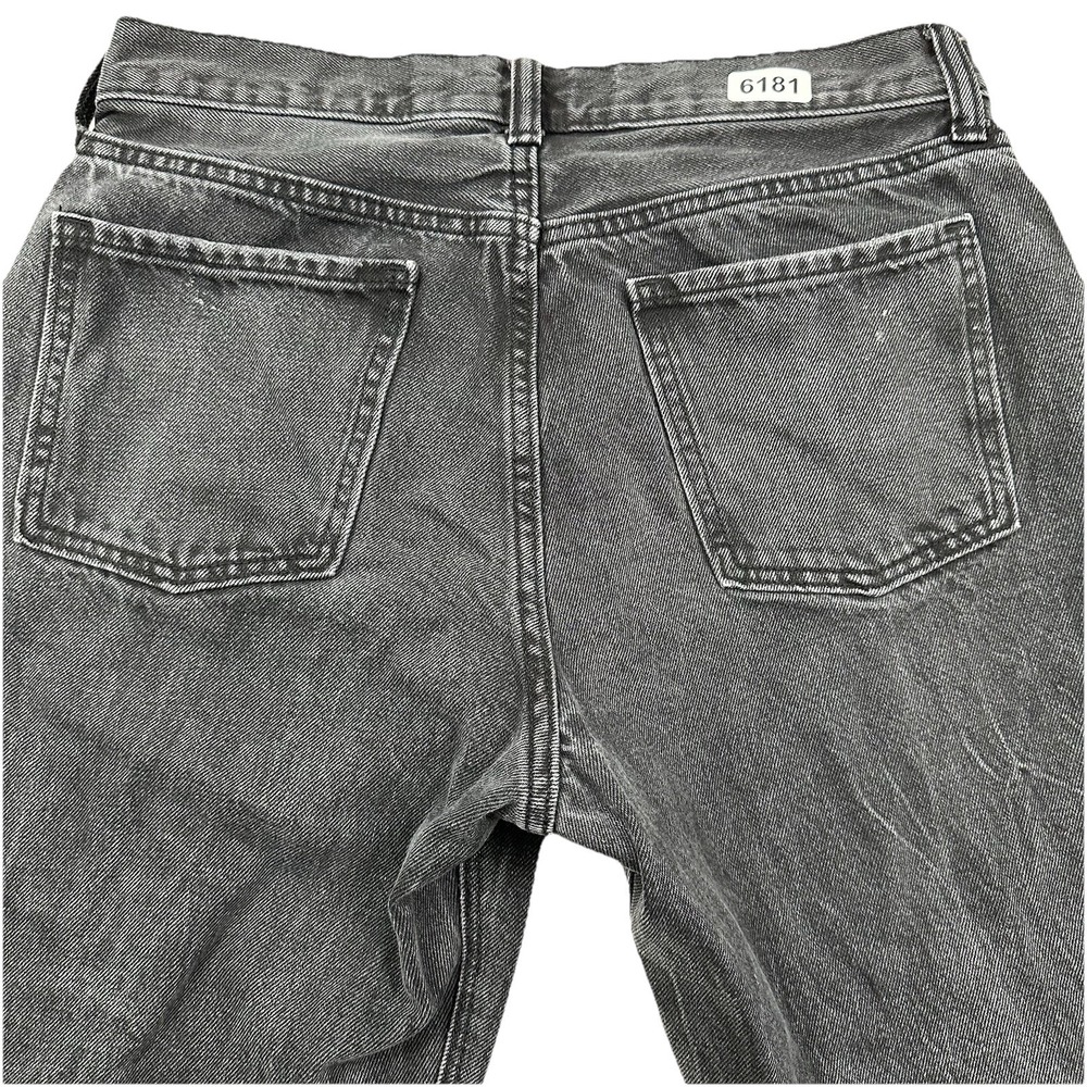 Old Navy High Rise Slouchy Straight Jeans Women‎ Sz 10 32x26 Black Distressed